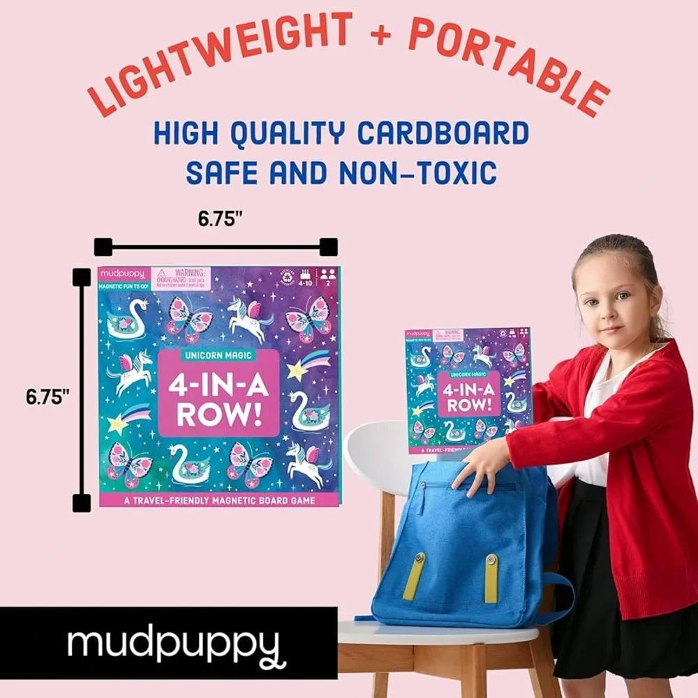 Unicorn Magic 4-in-a-Row Magnetic Board Game Perfect for travel Kids 5 To 10